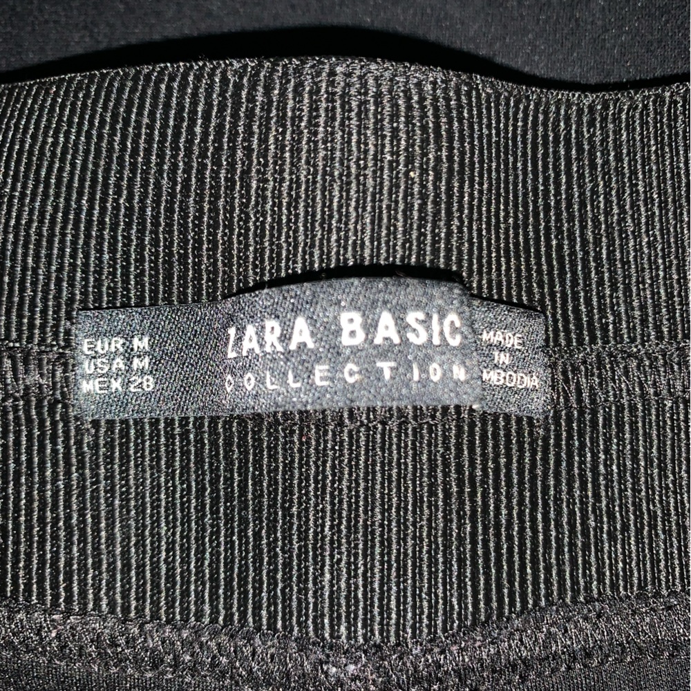 Zara Basic Moto Knee Patch Black Pants - image 3